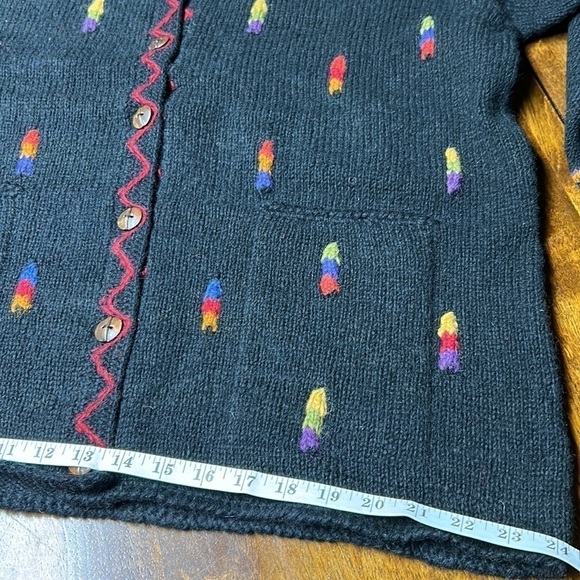 Newari button down 💯 wool cardigan handcrafted by Icelandic Design l/xl granny - Picture 12 of 17